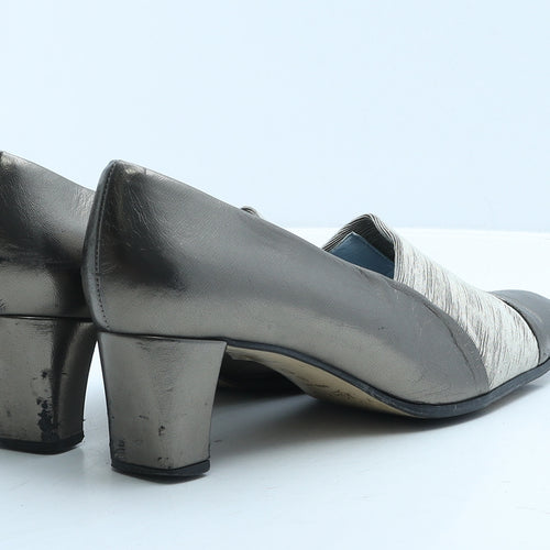 Van Dal Womens Silver Leather Court Heel UK 8