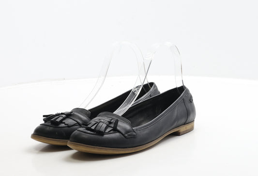 Clarks Womens Black Leather Loafer Flat UK 3