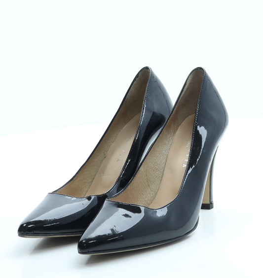 Sofia Costa Womens Black Patent Leather Court Heel UK 3 36