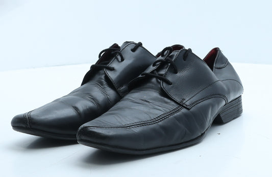 Claudio Conti Mens Black Leather Oxford Dress UK 8