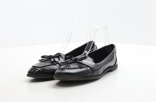 New Look Womens Black PVC Loafer Flat UK 6 39