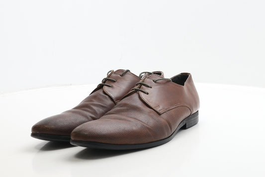 George Mens Brown Leather Oxford Dress UK 10 44