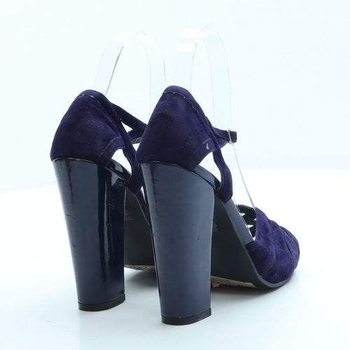 Internacionale Womens Purple Polyester Strappy Heel UK 3 36