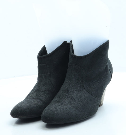 Limited Collection Womens Black Suede Bootie Boot UK 6