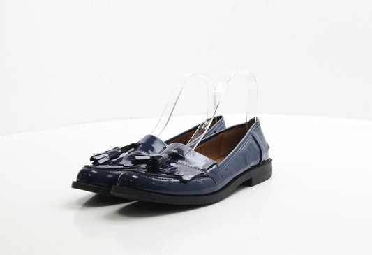 Ella Womens Blue Patent Leather Loafer Casual UK 5