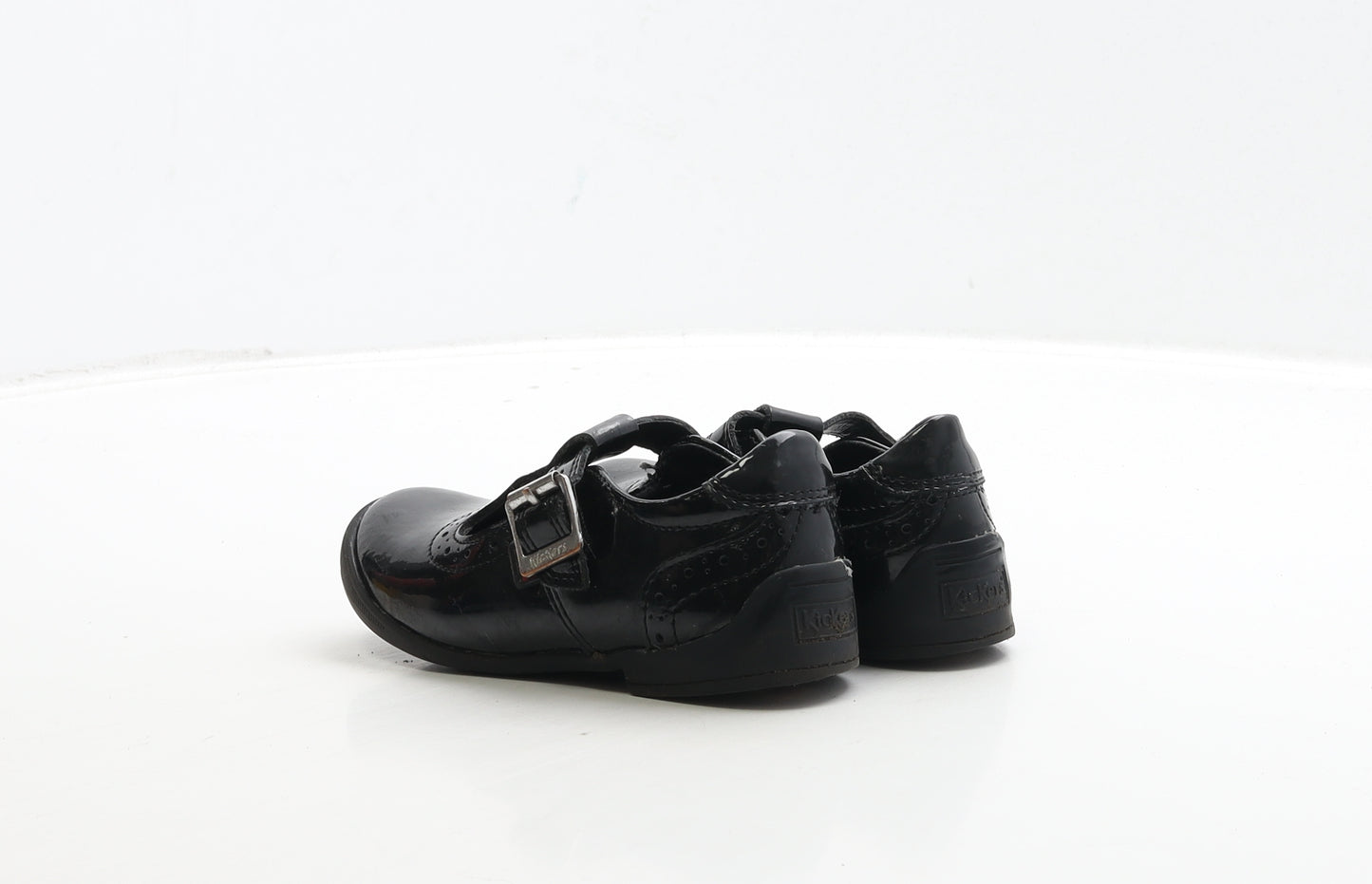 Kickers Girls Black Patent Leather Mary Jane Flat UK 7 25