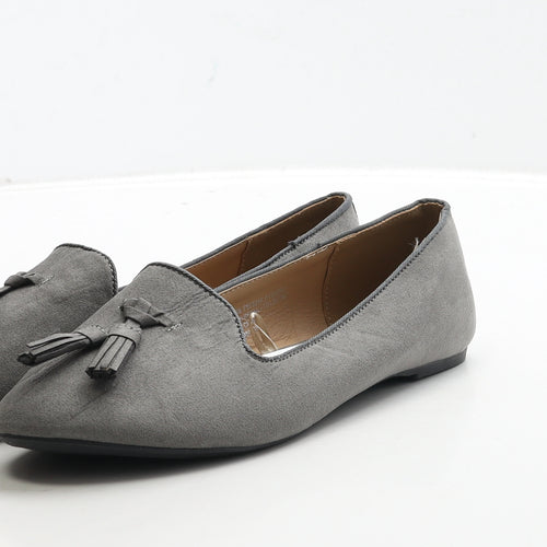 Matalan Womens Grey Suede Loafer Flat UK 5 38