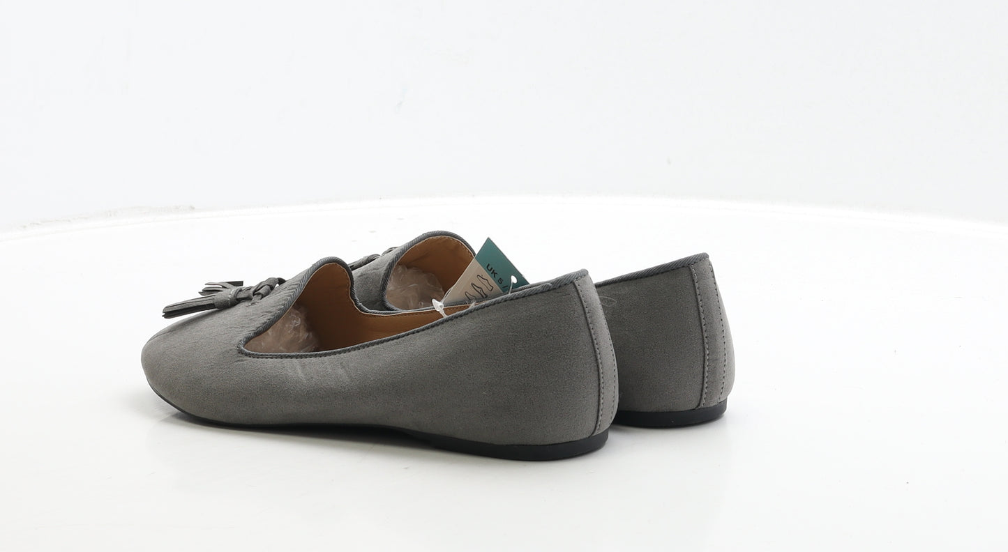 Matalan Womens Grey Suede Loafer Flat UK 5 38