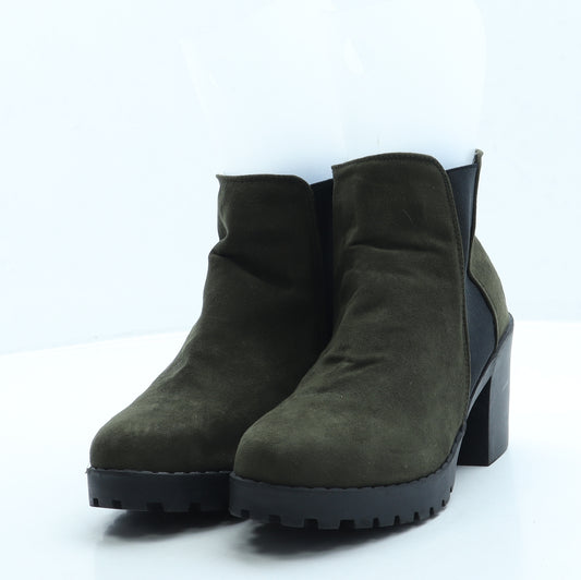 New Look Womens Green Polyester Bootie Boot UK 6 39