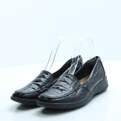 Clarks Womens Black Leather Loafer Flat UK 4.5 37.5