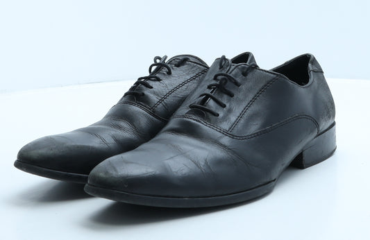 NEXT Mens Black Leather Oxford Dress UK 8 42