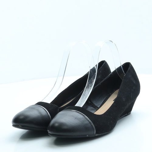 Preworn Womens Black Polyester Court Heel UK 6 39 - Wide Fit