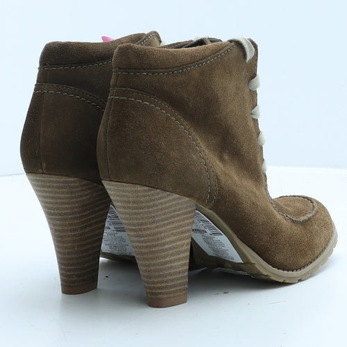 Marks and Spencer Womens Brown Leather Bootie Boot UK 4.5