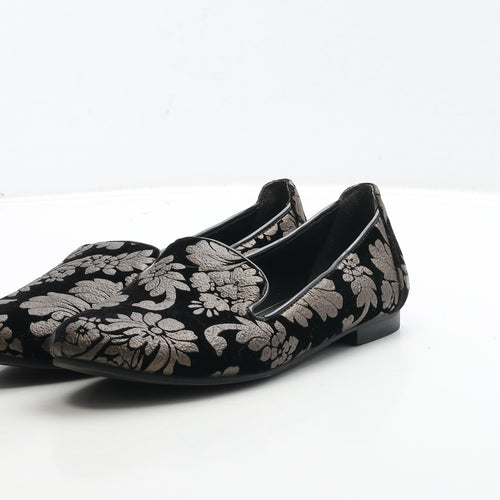 Apricot Womens Black Geometric Polyester Loafer Flat UK 3 36