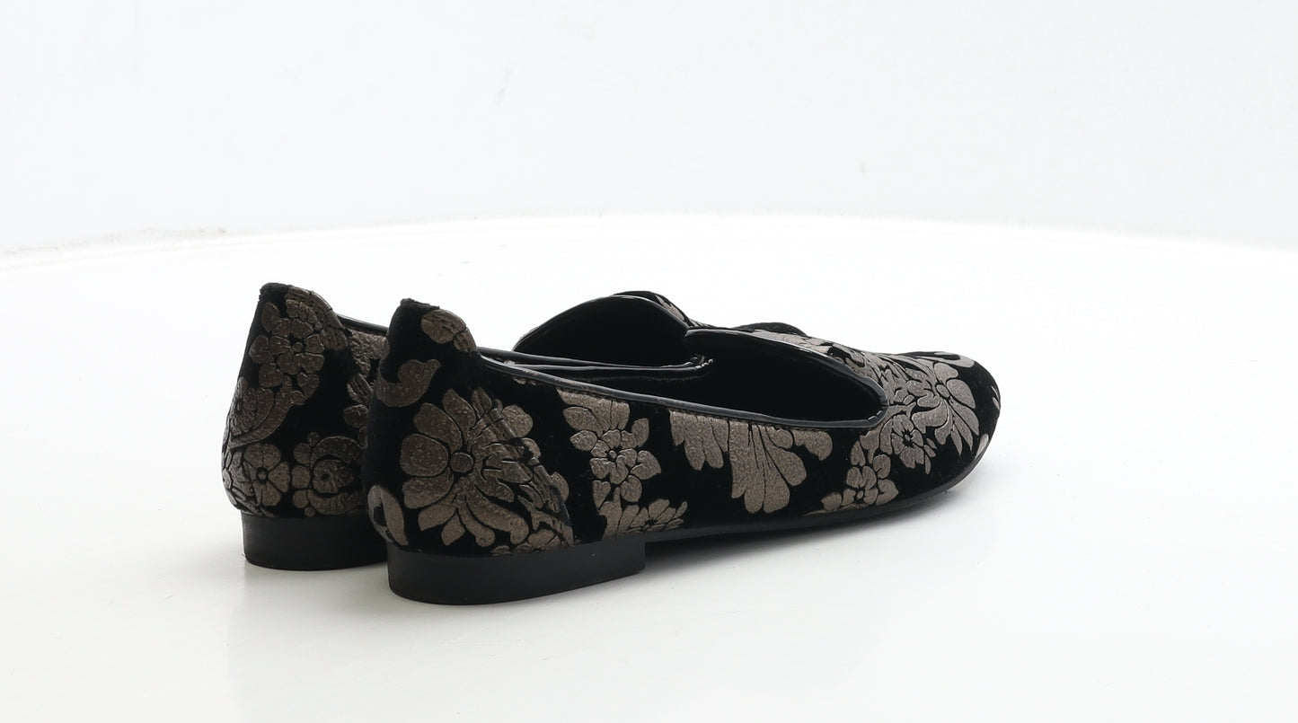 Apricot Womens Black Geometric Polyester Loafer Flat UK 3 36