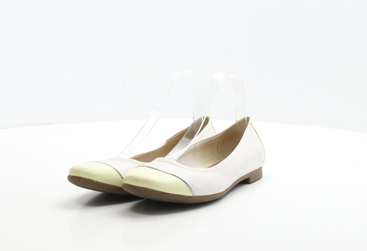 Clarks Womens White Leather Ballet Flat UK 5 38