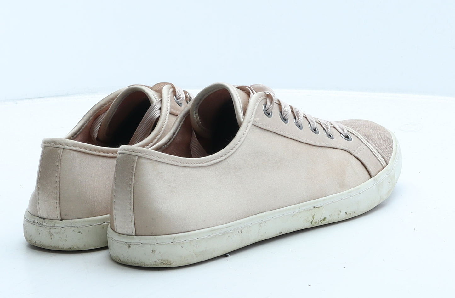 Marks and Spencer Womens Beige Colourblock Fabric Trainer Casual UK 6