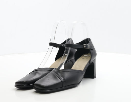 Marks and Spencer Womens Black Rubber Strappy Heel UK 3.5 36