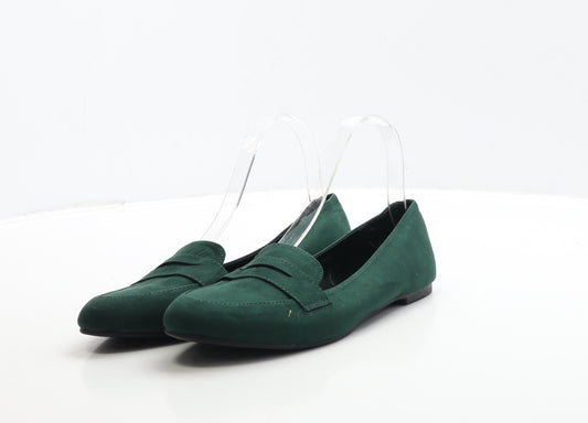 New Look Womens Green Suede Loafer Flat UK 5 38