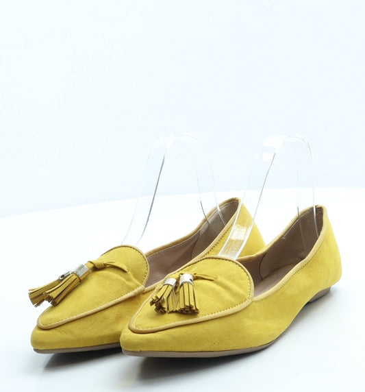 New Look Womens Yellow Suede Loafer Flat UK 5 38