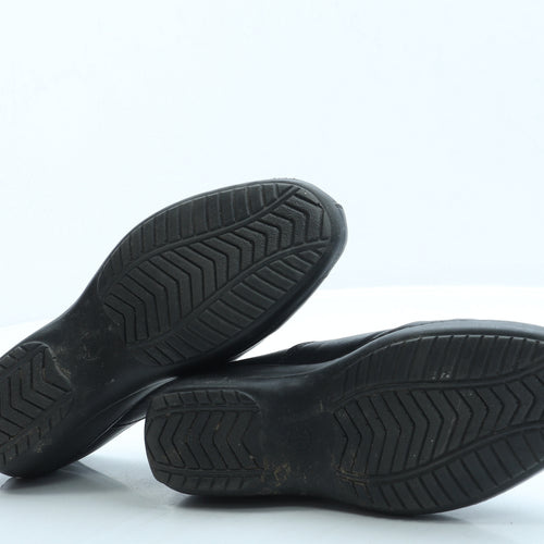 Comfort Plus Womens Black Leather Slip On Flat UK 4