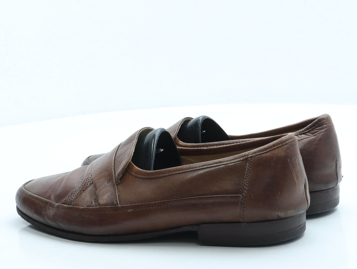 Preworn Mens Brown Leather Slip On Casual UK 8