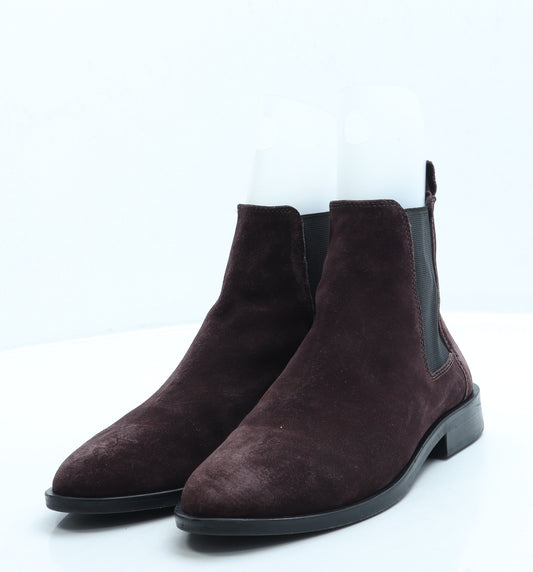 ASOS Womens Red Suede Chelsea Boot UK 5.5
