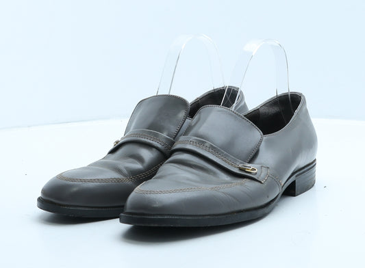 Preworn Mens Grey Leather Loafer Casual UK 7