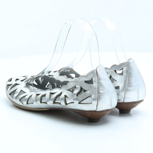 Moda in Pelle Womens Silver Geometric Leather Ballet Flat UK 5 38
