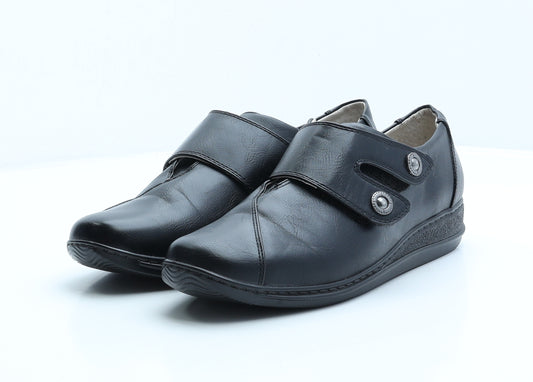 Damart Womens Black Faux Leather Loafer Flat UK 7 41 US 9