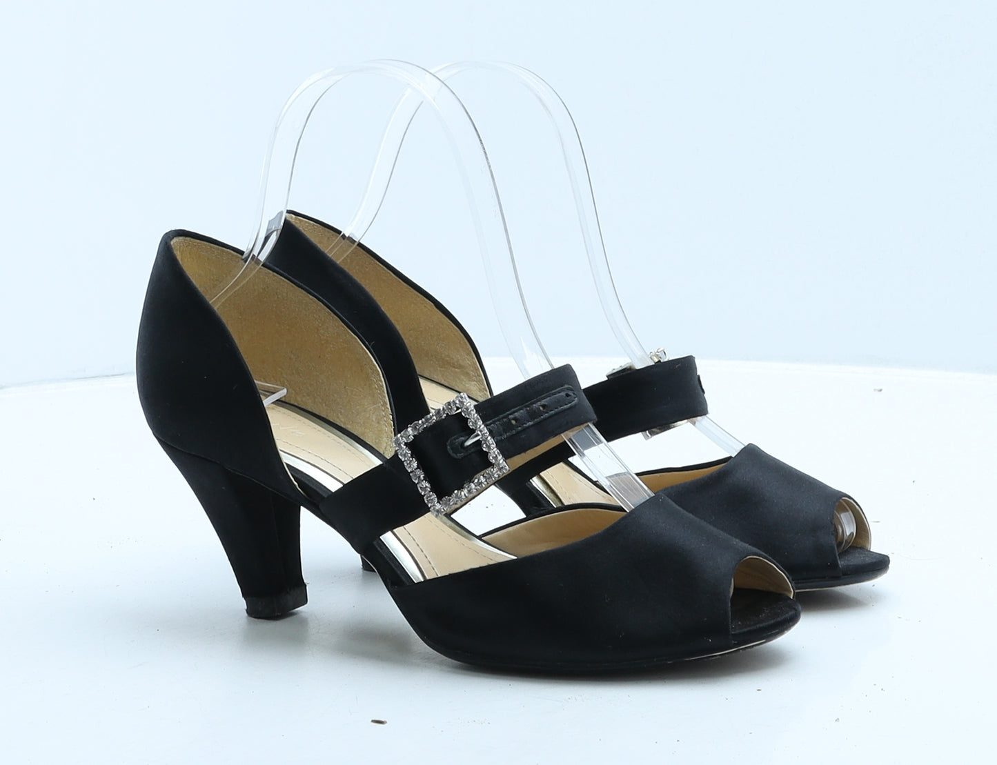 Clarks Womens Black Fabric Strappy Heel UK 3