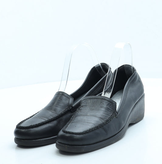 Preworn Womens Black Leather Loafer Casual UK 5.5