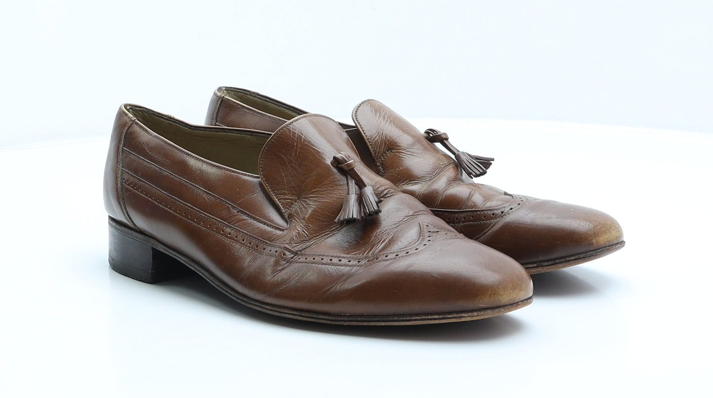 Charles Horrell Mens Brown Leather Loafer Casual UK 8 - Broque Style