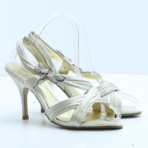 NEXT Womens Ivory Synthetic Strappy Heel UK 4 37 - dragonfly brooch