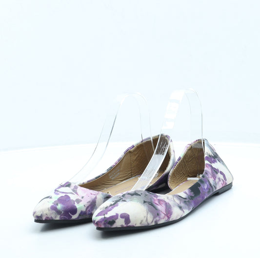 Atmosphere Womens Purple Floral Polyester Flat UK 6 39 US 8