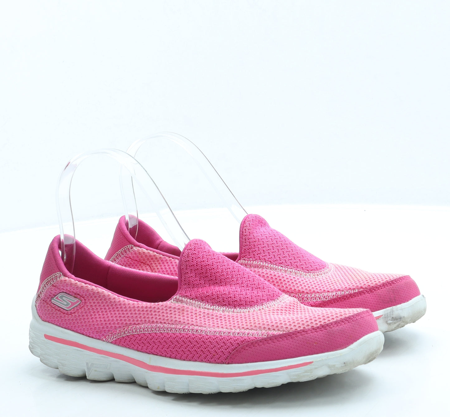 Skechers Womens Pink Polyester Slip On Flat UK 4 37
