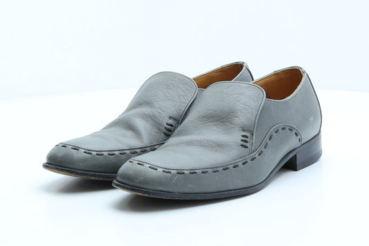 Loake Mens Grey Leather Loafer Casual UK 7