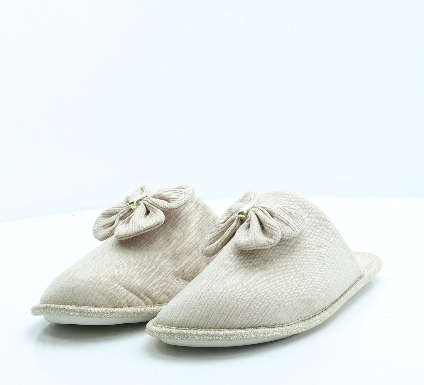 Primark Womens Beige Polyester Slip On Slipper UK 40 US 9 - Size 7/8