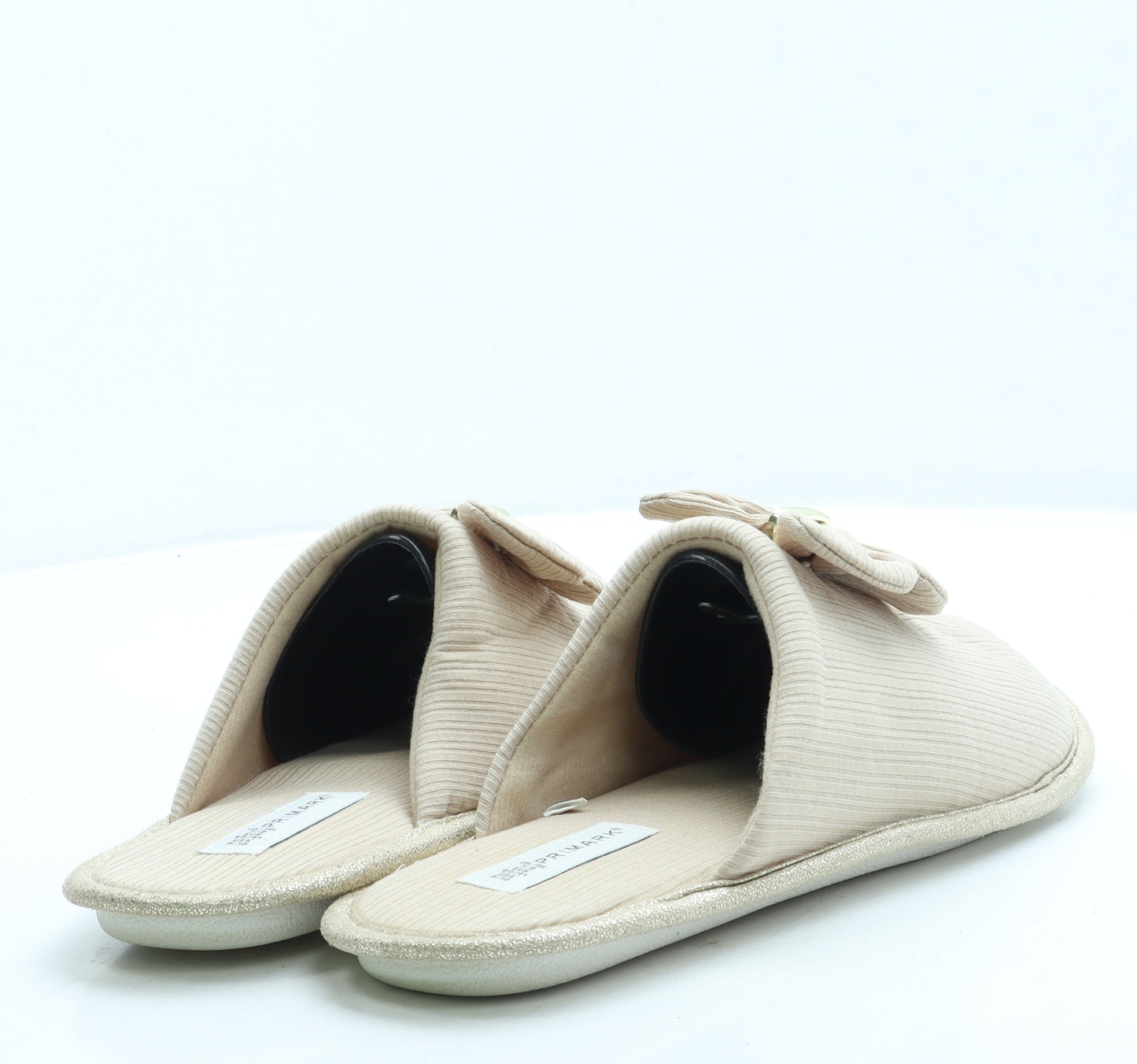 Primark Womens Beige Polyester Slip On Slipper UK 40 US 9 - Size 7/8