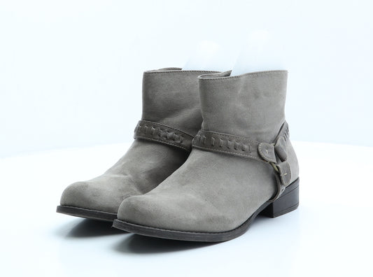 F&F Womens Grey Polyester Bootie Boot UK 7 41