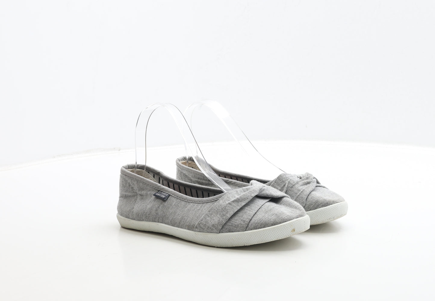 Claudia Ghizzani Womens Grey Fabric Ballet Flat UK 3 36