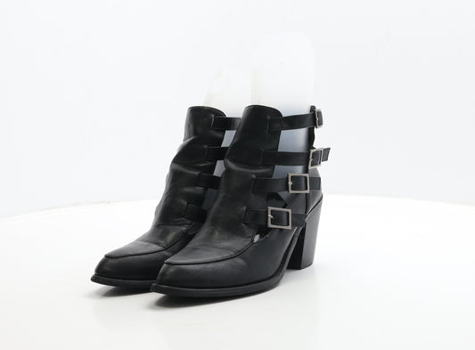 Truffle Collection Womens Black Leather Bootie Boot UK 6 39