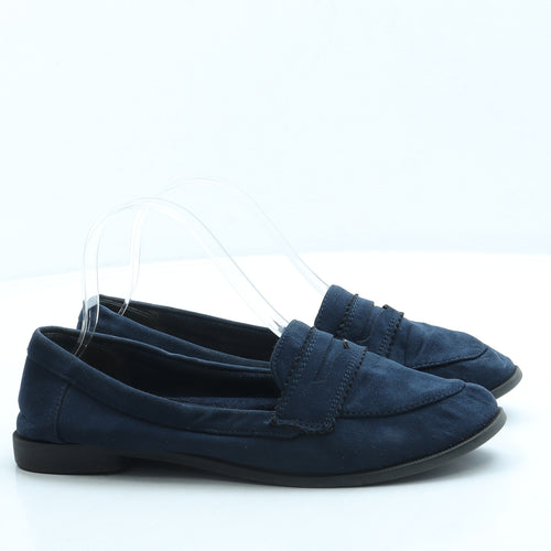 Papaya Womens Blue Suede Loafer Flat UK 5 38