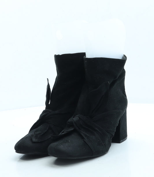 Simply Be Womens Black Suede Bootie Boot UK 6