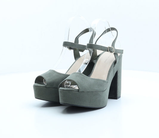 New Look Womens Green Polyester Platform Heel UK 7 40