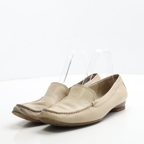 K by Clarks Womens Beige Leather Loafer Casual UK 6