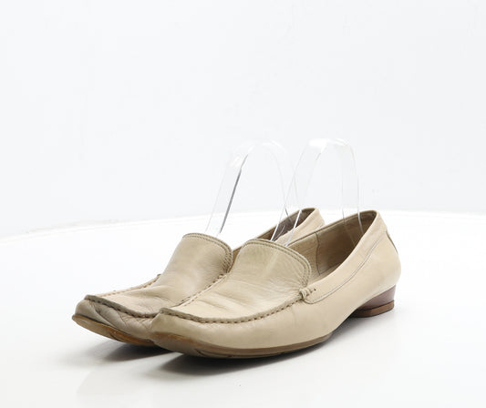 K by Clarks Womens Beige Leather Loafer Casual UK 6