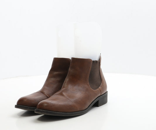 Dorothy Perkins Womens Brown Leather Chelsea Boot UK 5