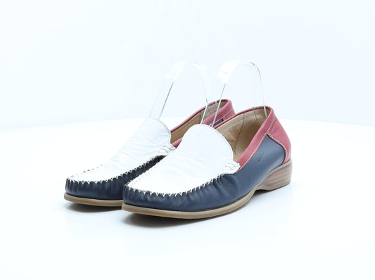 Brevitt Womens Multicoloured Colourblock Leather Loafer Flat UK 6