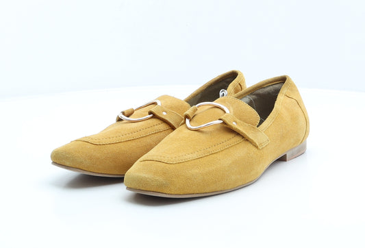 Accessorize Womens Yellow Suede Loafer Flat UK 8 41